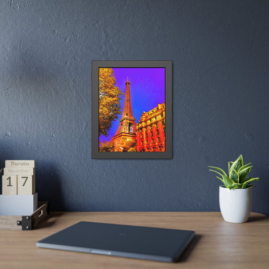 Vibrant Framed Paris Posters, Wall Art Decor, Home Office Decoration, Gift for Travelers, Colorful Eiffel Tower Prints