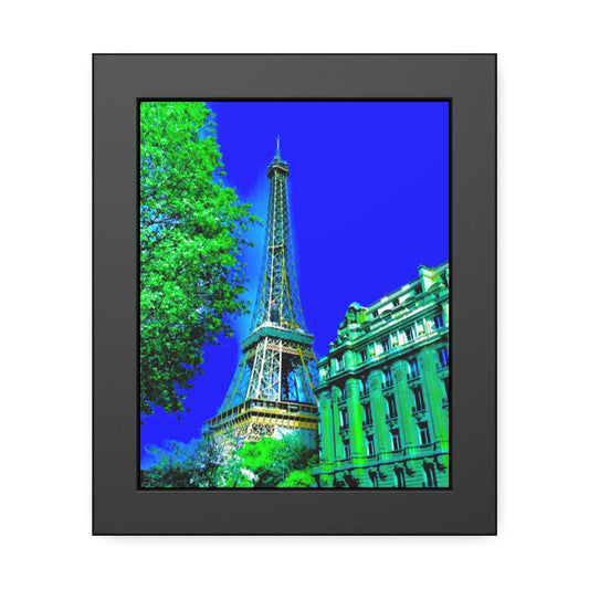 Vibrant Framed Paper Posters - Colorful Wall Art, Home Decor, Paris Prints, Gift for Travelers, Eiffel Tower Decor