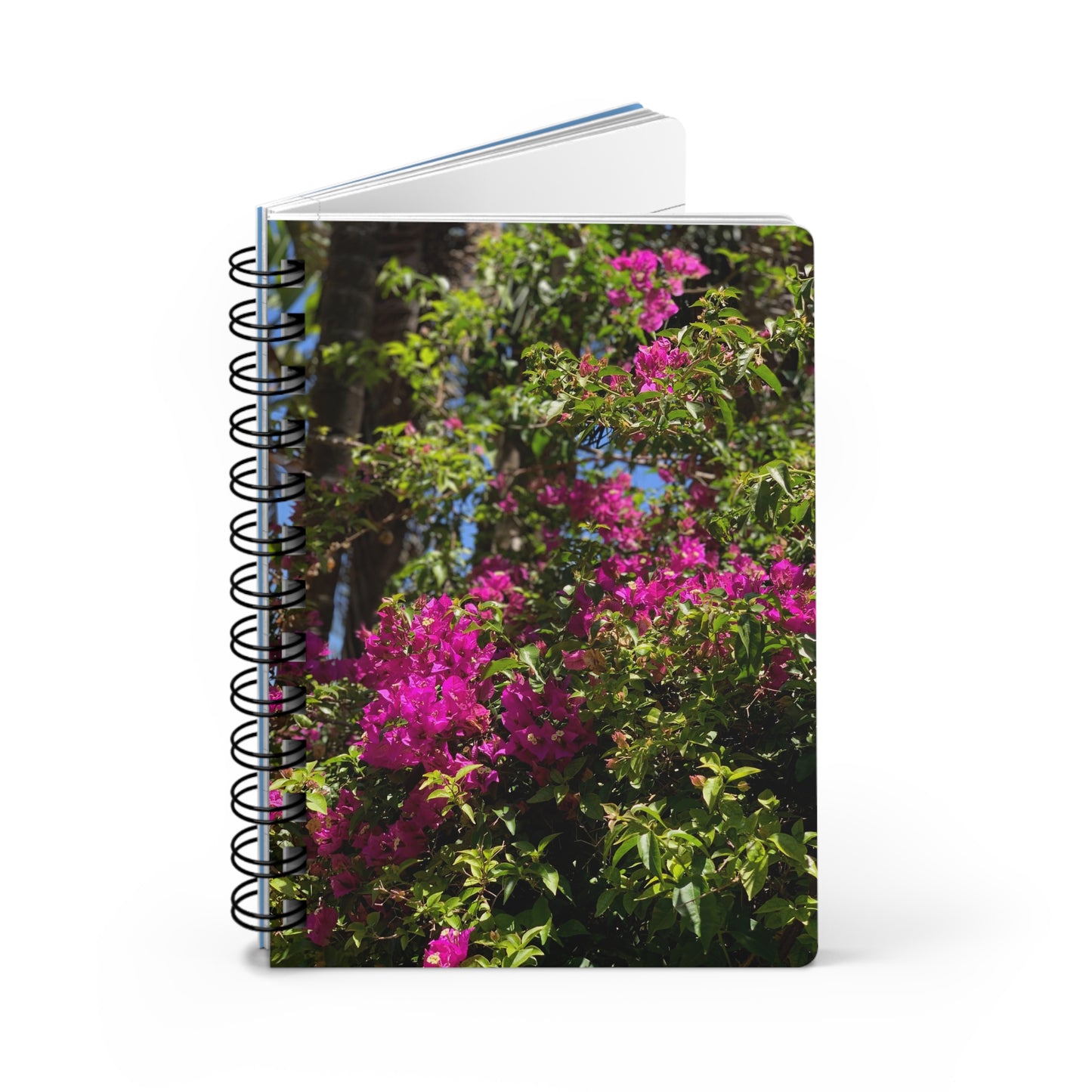 Spiral Bound Floral Journal | Nature-Inspired Notebook, Travel Diary, Gift for Writers, Floral Pattern, Eco-Friendly Stationery