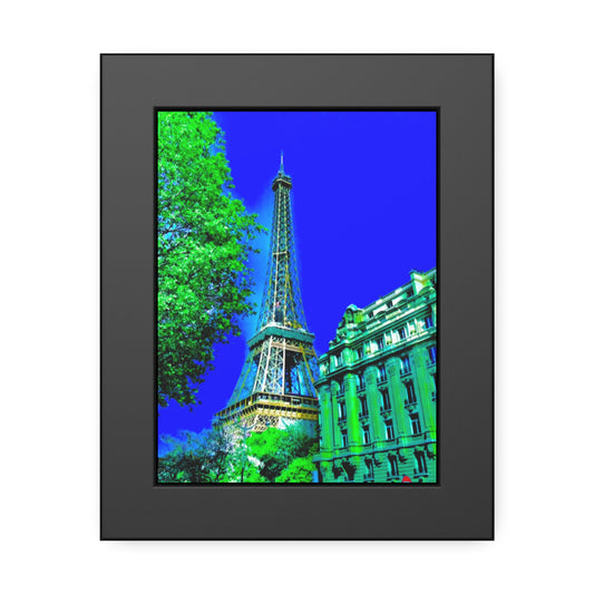 Vibrant Framed Paper Posters - Colorful Wall Art, Home Decor, Paris Prints, Gift for Travelers, Eiffel Tower Decor